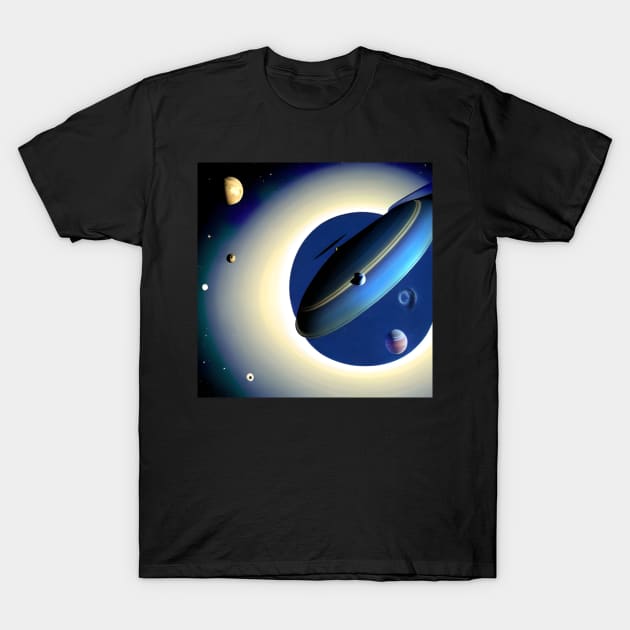 Futuristic Musical Instrument Flying Through Space. T-Shirt by Musical Art By Andrew